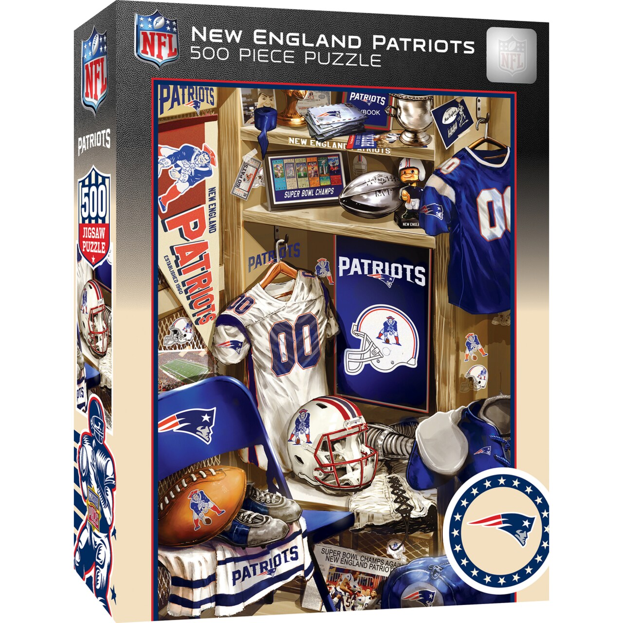 Masterpieces   500 Piece Puzzle - New England Patriots Locker Room - 15&#x22;x21&#x22;